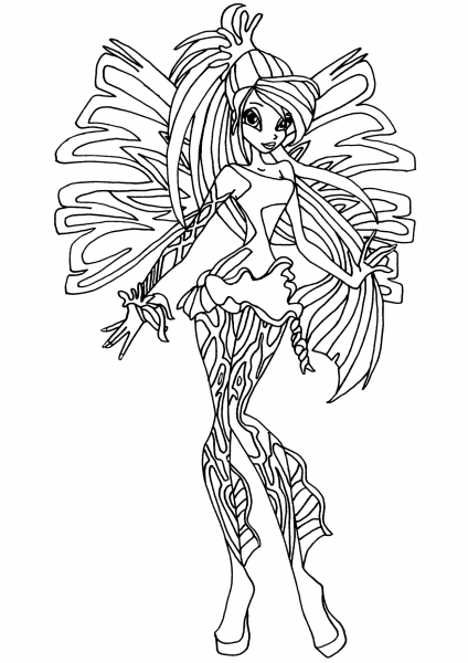 Winx Club Sirenix Bloom coloring page image