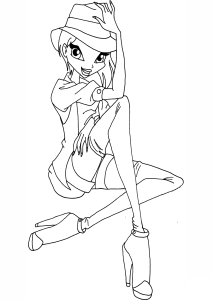 Winx Club Tecna Disco coloring page image