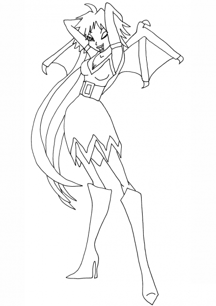 Winx Club Vampire Fairy coloring page image