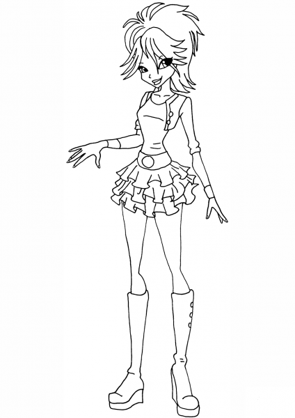 Winx Club Young Selina coloring page image