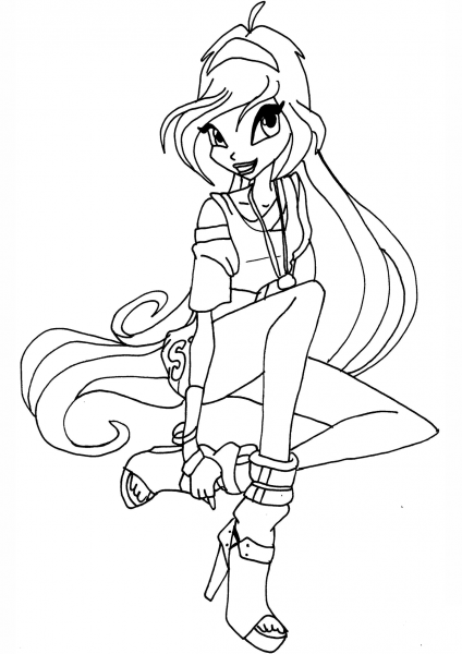 Winx Disco Bloom coloring page image