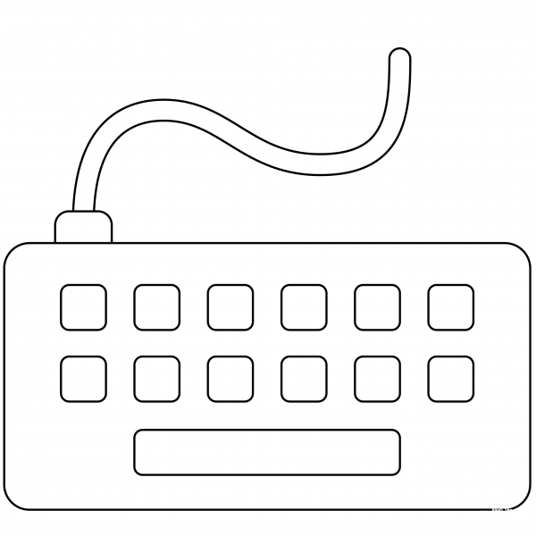 Wired Keyboard Emoji coloring page image