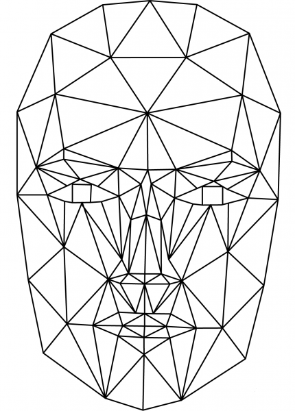 Wireframe Head coloring page image