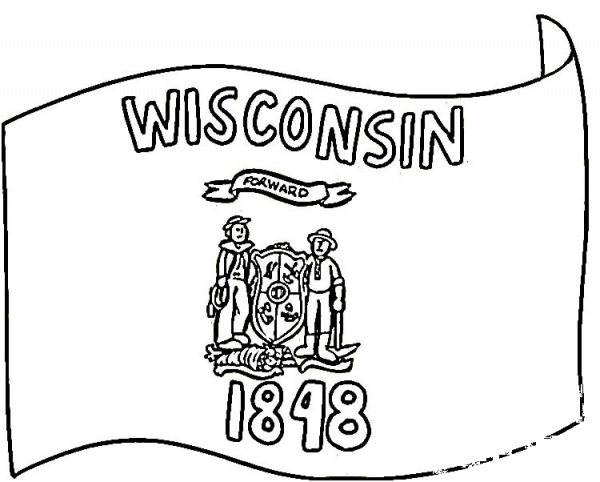 Wisconsin Flag Of 1848  coloring page image