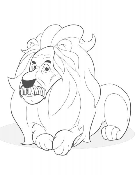 Wise Lion coloring page image