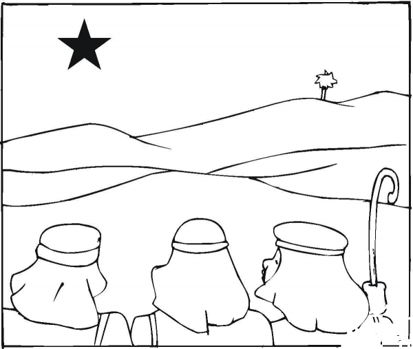 Wise Men Are Following The Star  coloring page image