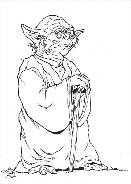 Wise Yoda coloring page image