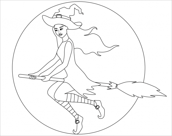 Witch coloring page image