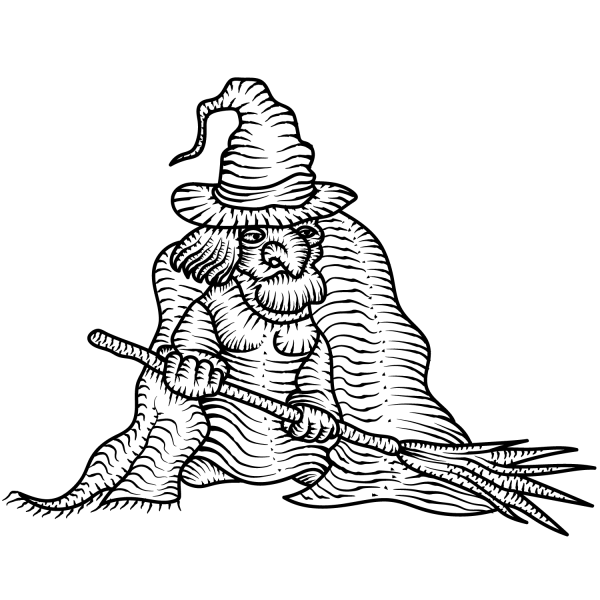Witch coloring page image