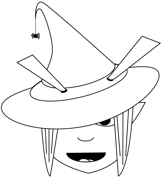 Witch Head coloring page image