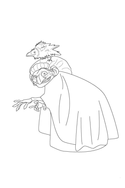 Witch Shows Us Her Crooked Fingers And Evil Smile coloring page image