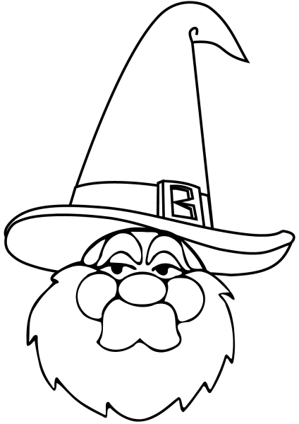 Wizard Head coloring page image