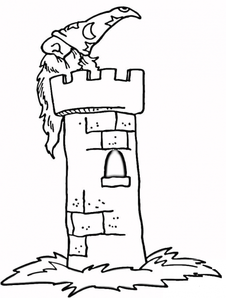 Wizard in the Castle  coloring page image