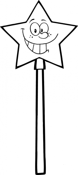 Wizard Magic Wand coloring page image