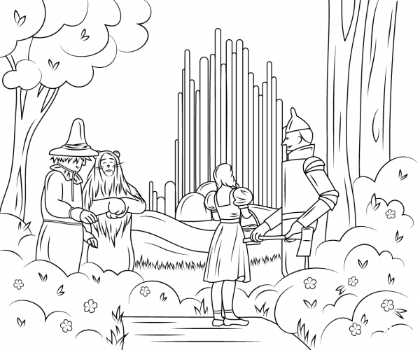 Wizard of Oz Emerald City coloring page image