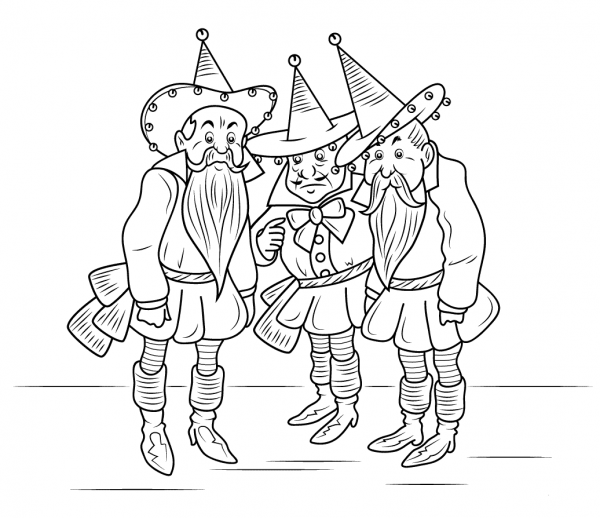 Wizard of Oz Munchkins coloring page image