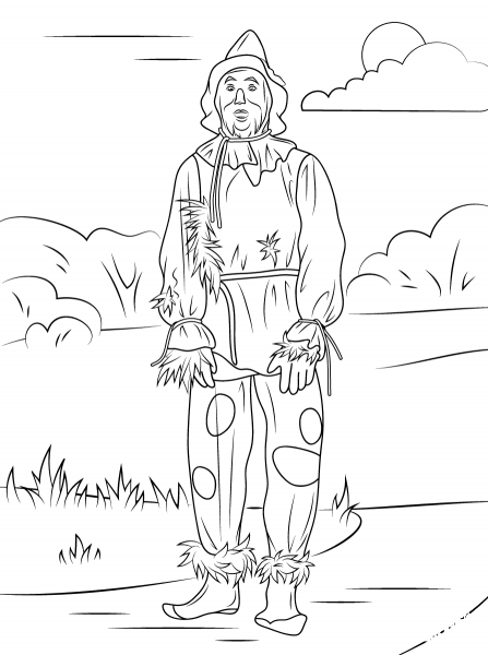 Wizard of Oz Scarecrow coloring page image