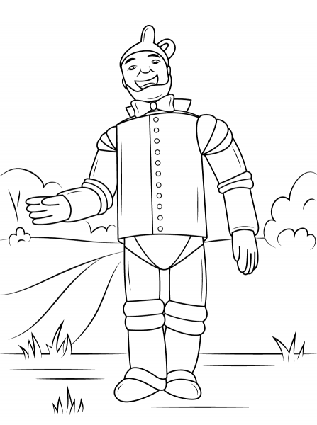Wizard of Oz Tin Man coloring page image