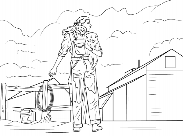 Wizard of Oz Tornado Scene coloring page image