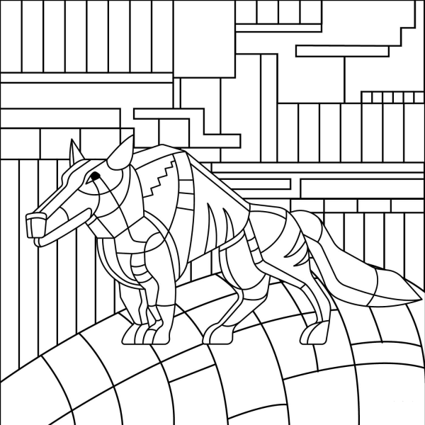 Wolf coloring page image