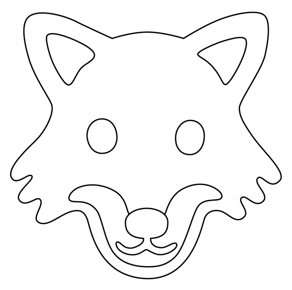 Wolf Emoji coloring page image