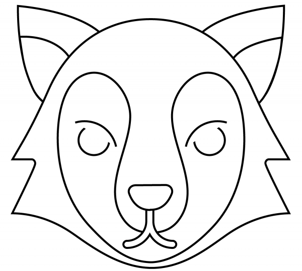 Wolf Emoji coloring page image