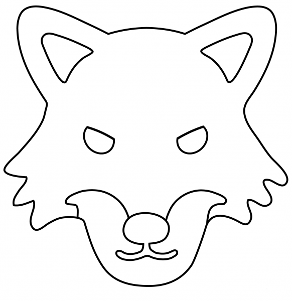 Wolf Emoji coloring page image