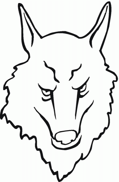 Wolf face coloring page image
