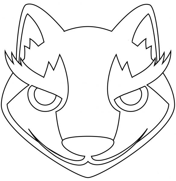 Wolf Face coloring page image
