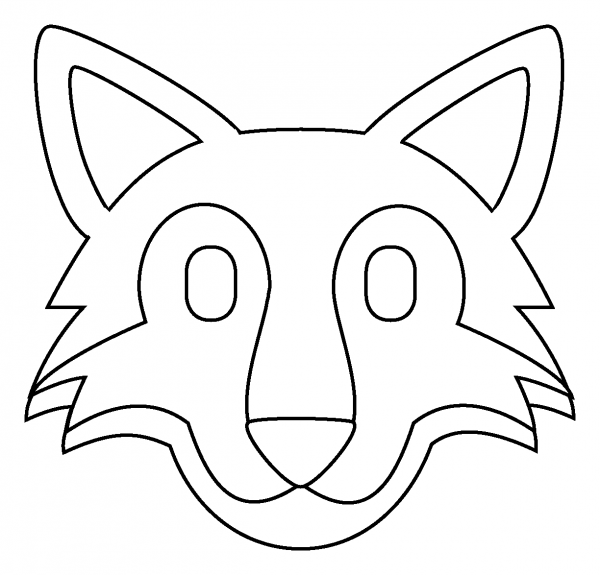 Wolf Face Emoji coloring page image