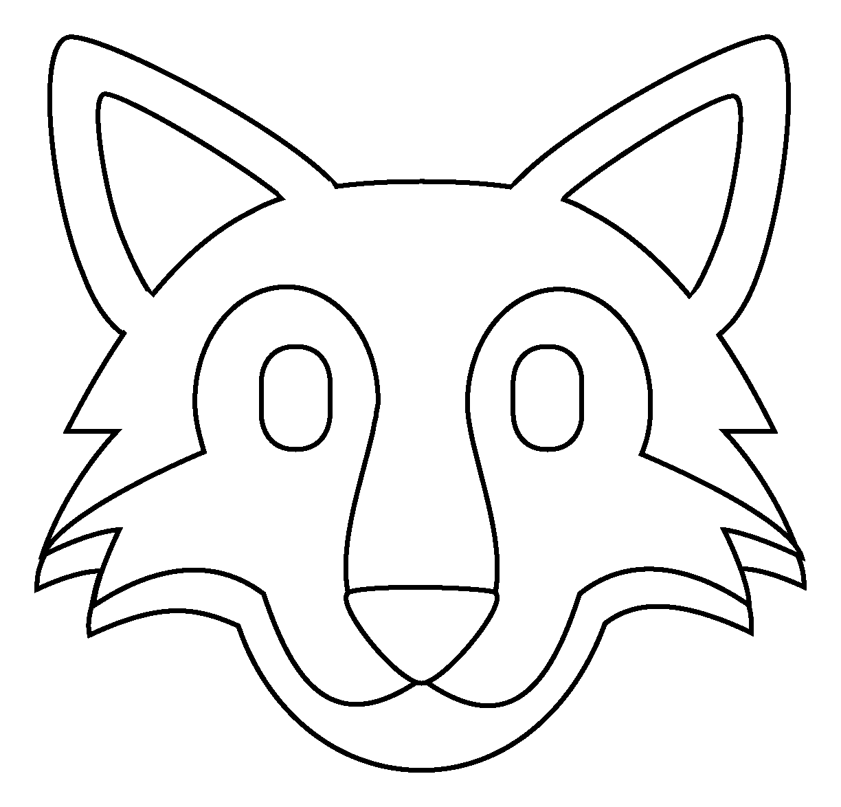 Wolf Face Emoji coloring page - ColouringPages