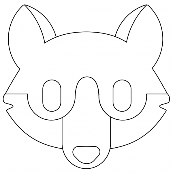 Wolf Face Emoji coloring page image