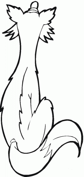 Wolf from the back coloring page image
