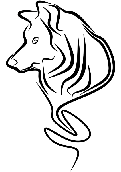 Wolf Tattoo coloring page image