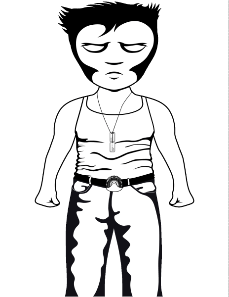 Wolverine coloring page image