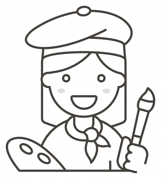 Woman Artist coloring page image