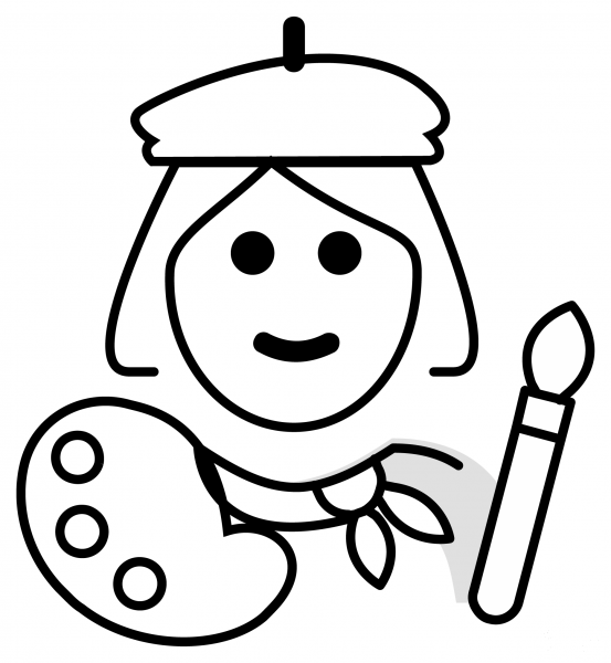 Woman Artist Emoji coloring page image