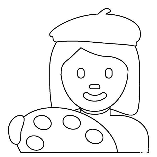 Woman Artist Emoji coloring page image