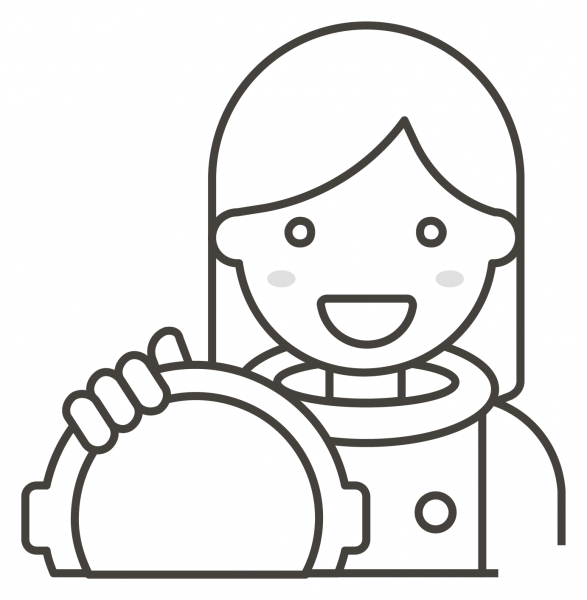 Woman Astronaut coloring page image