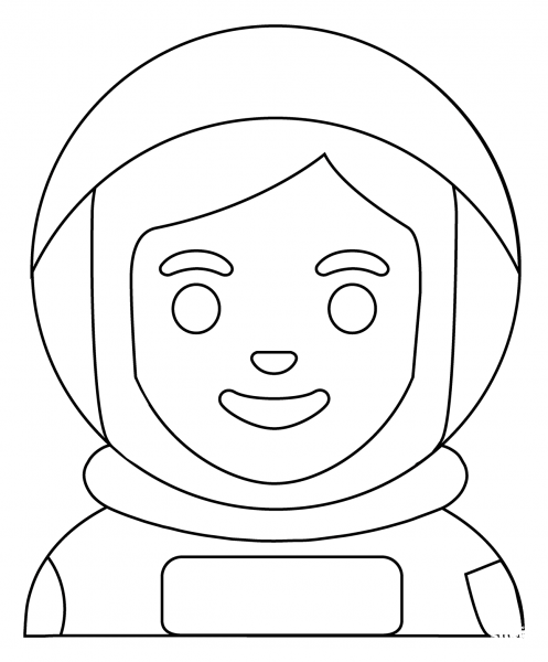 Woman Astronaut Emoji coloring page image