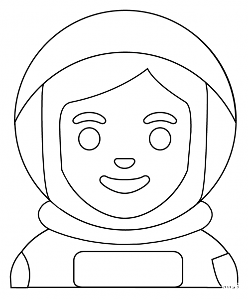 Woman Astronaut Emoji coloring page image