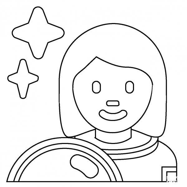 Woman Astronaut Emoji coloring page image