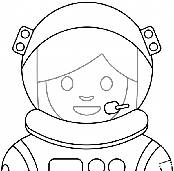 Woman Astronaut Emoji coloring page image