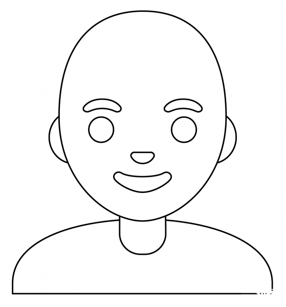 Woman Bald Emoji coloring page image