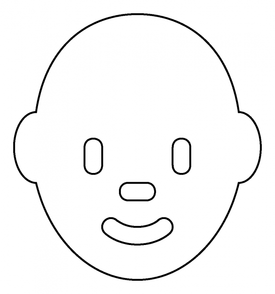 Woman Bald Emoji coloring page image