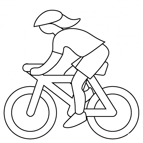 Woman Biking Emoji coloring page image