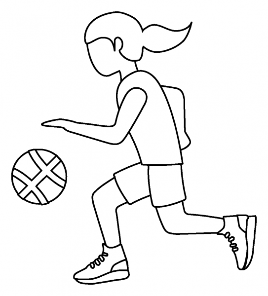Woman Bouncing Ball Emoji coloring page image