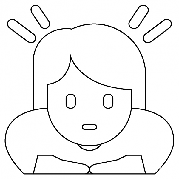 Woman Bowing Emoji coloring page image