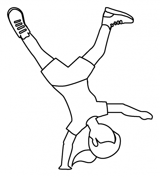 Woman Cartwheeling Emoji coloring page image
