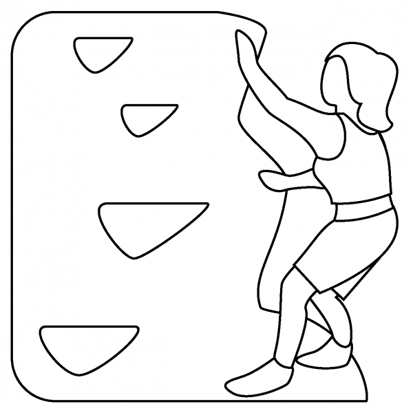 Woman Climbing Emoji coloring page image